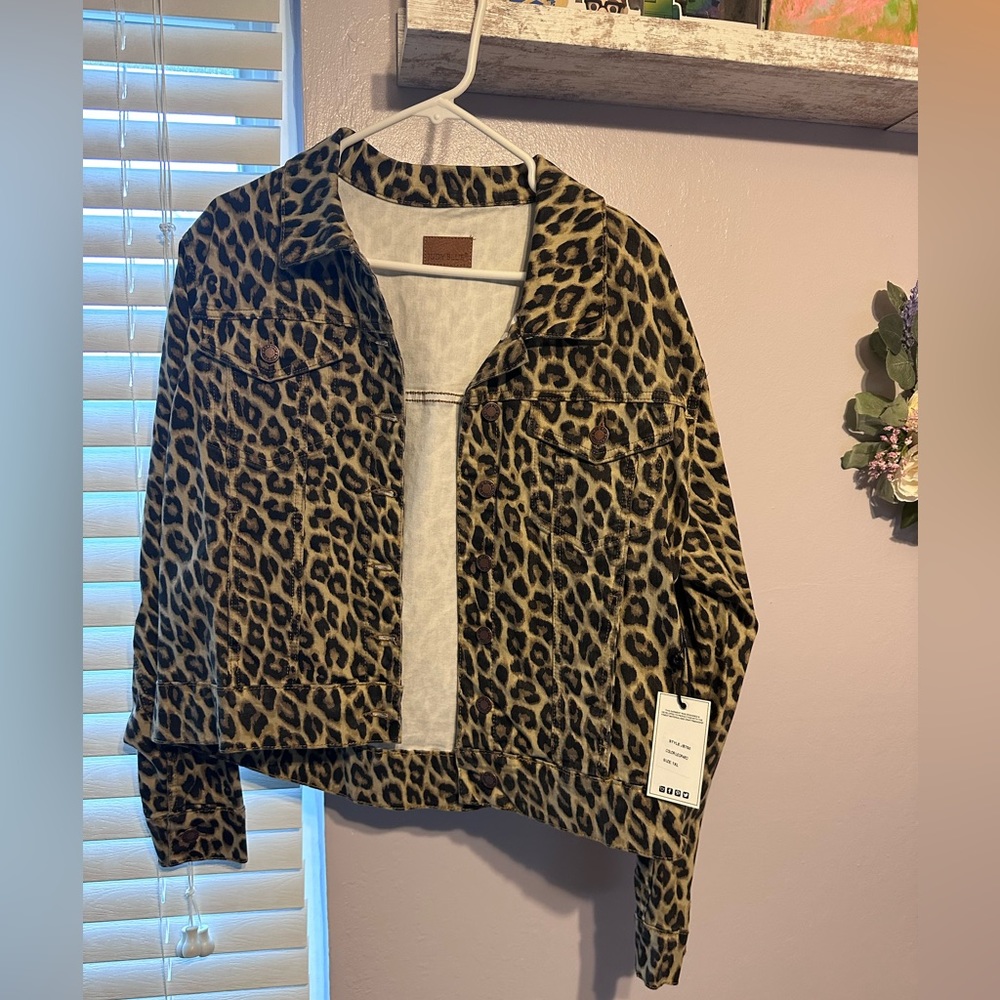 Judy Blue Leopard Denim Jacket